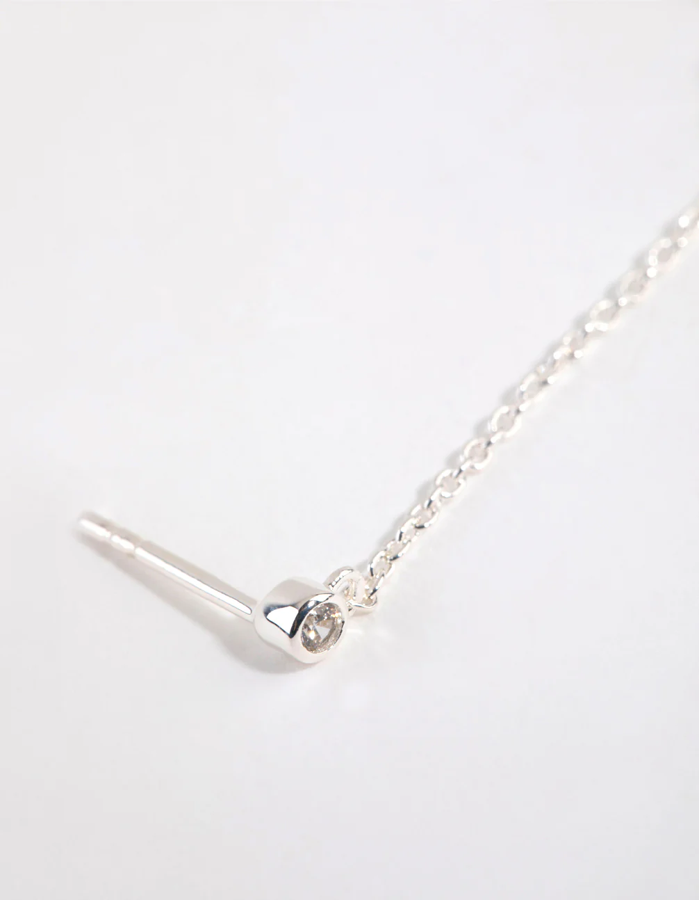 Sterling Silver Cubic Zirconia Double Stud Earring - Image 3