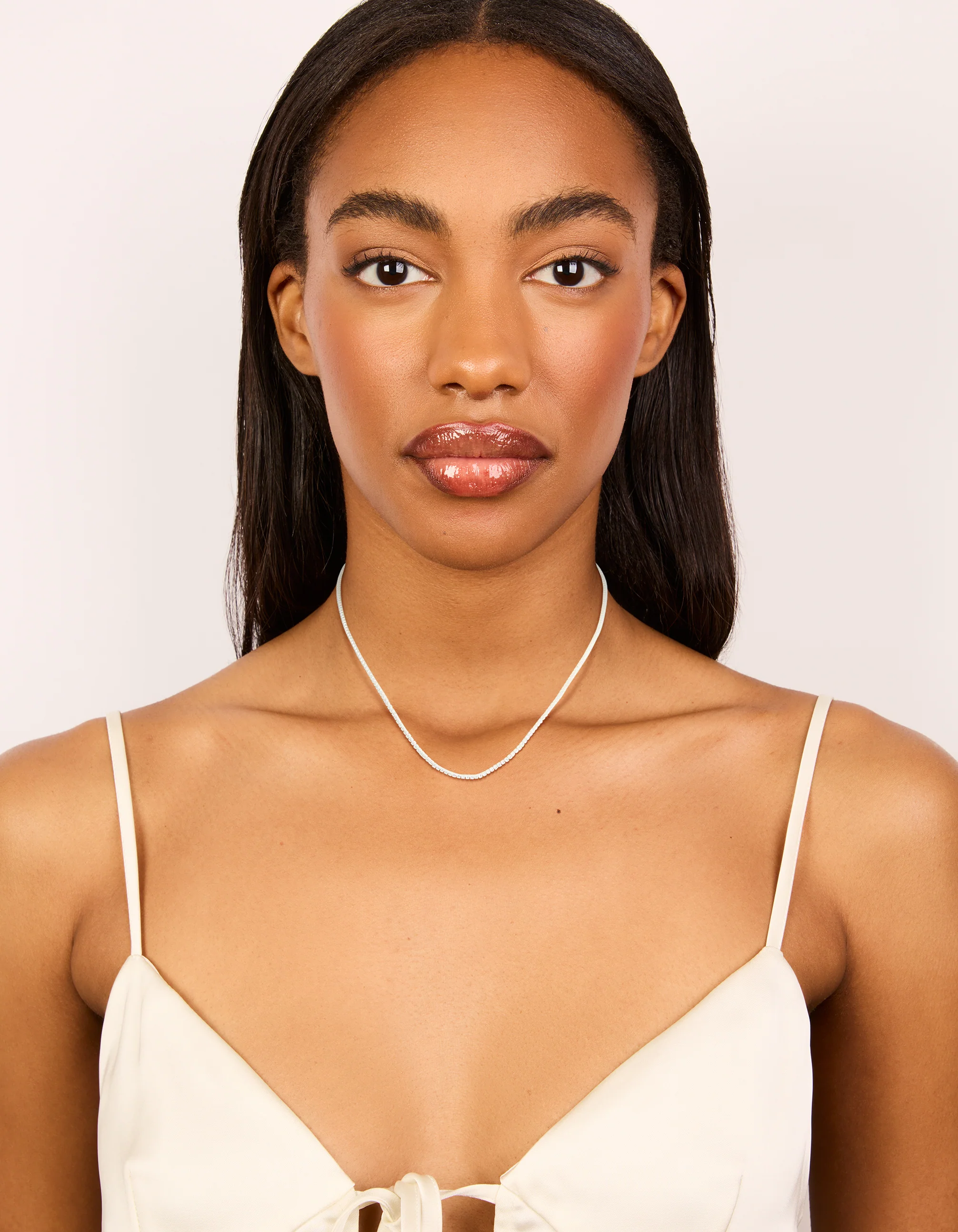 Sterling Silver Cubic Zirconia Tennis Necklace - Image 3