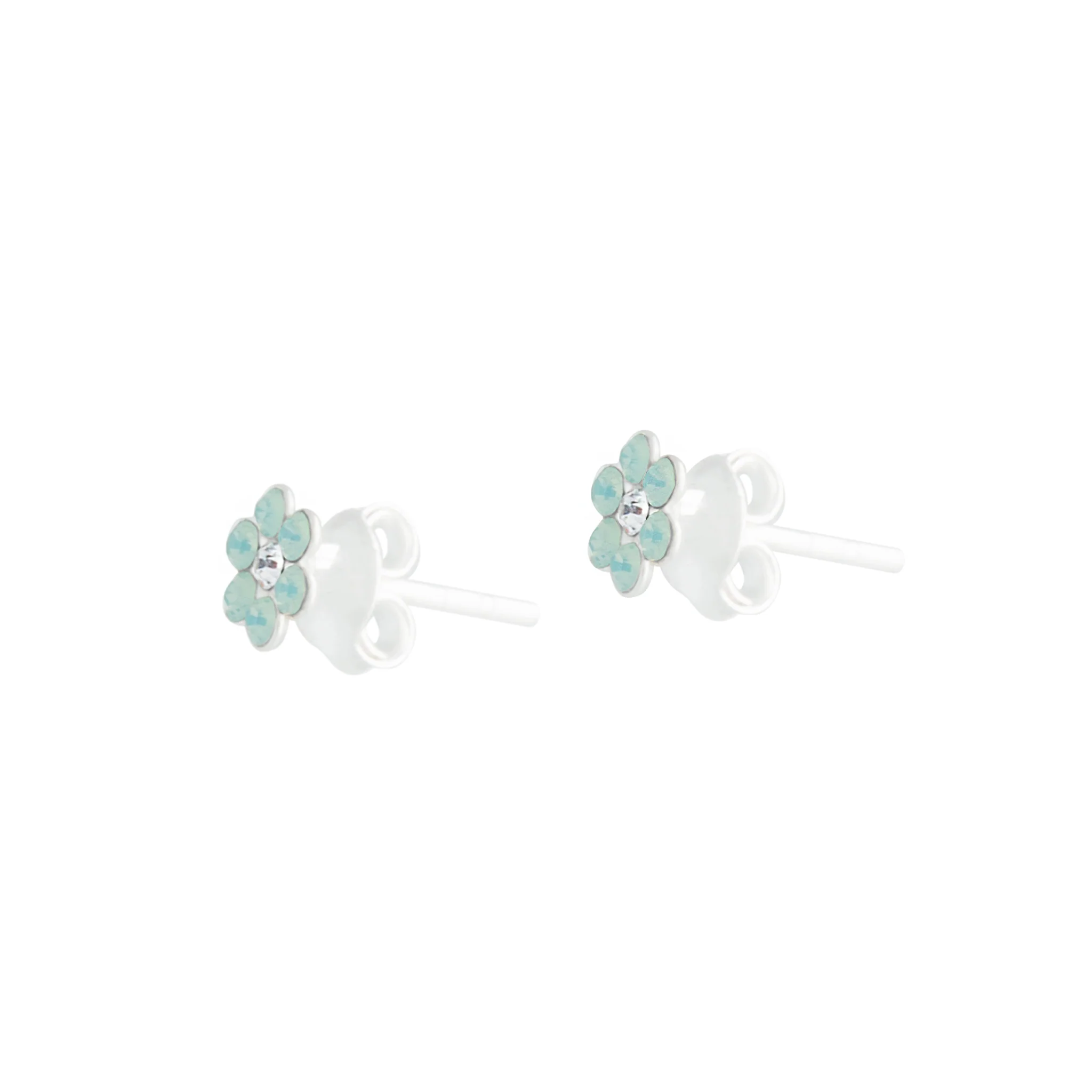 Sterling Silver Diamante Flower Stud - Image 2
