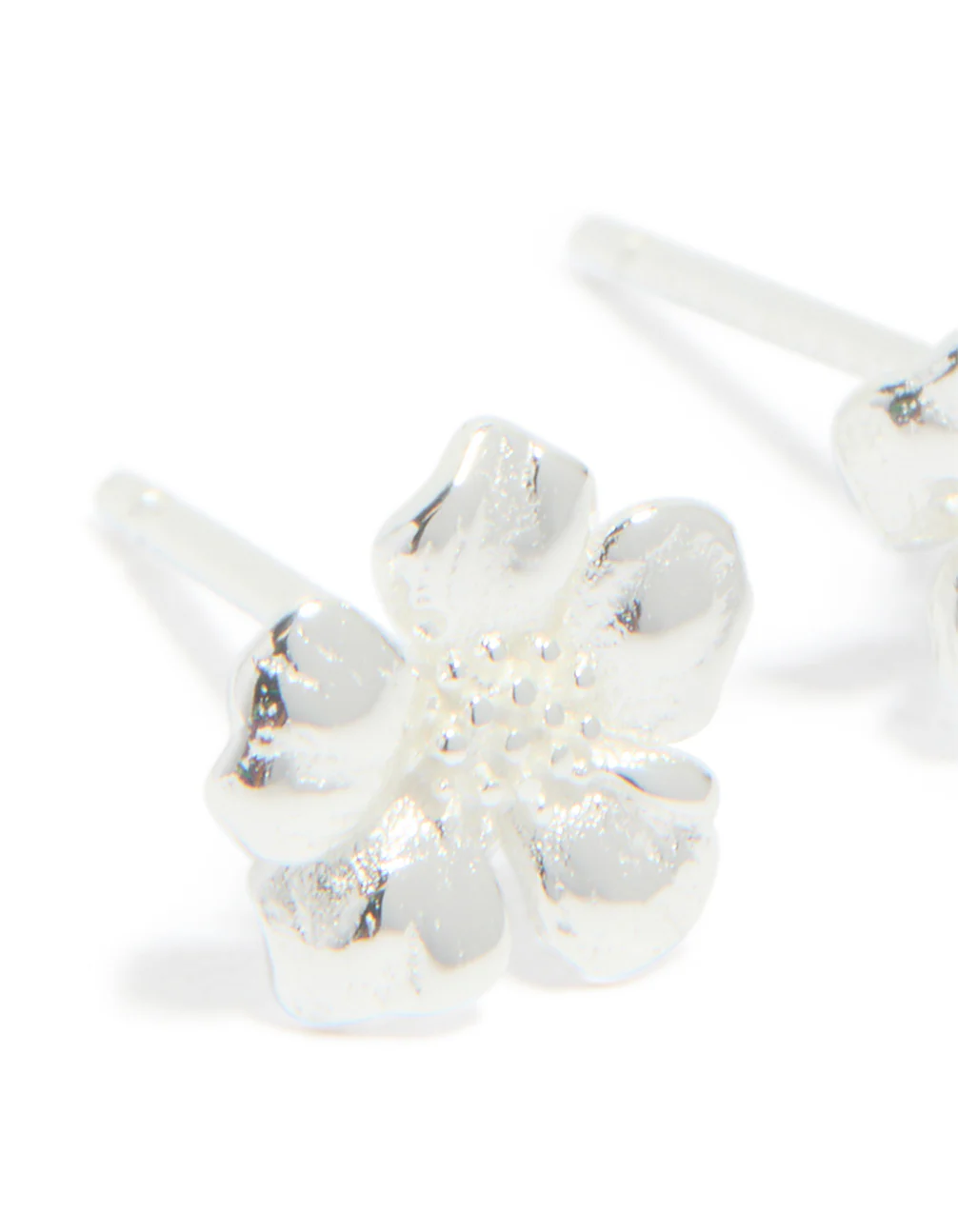 Sterling Silver Flower Stud Earrings - Image 4
