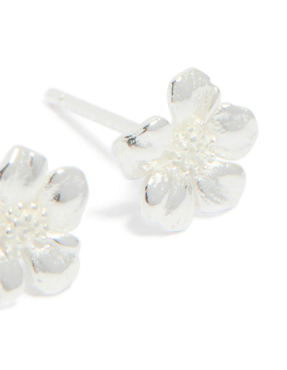 Sterling Silver Flower Stud Earrings - Image 5