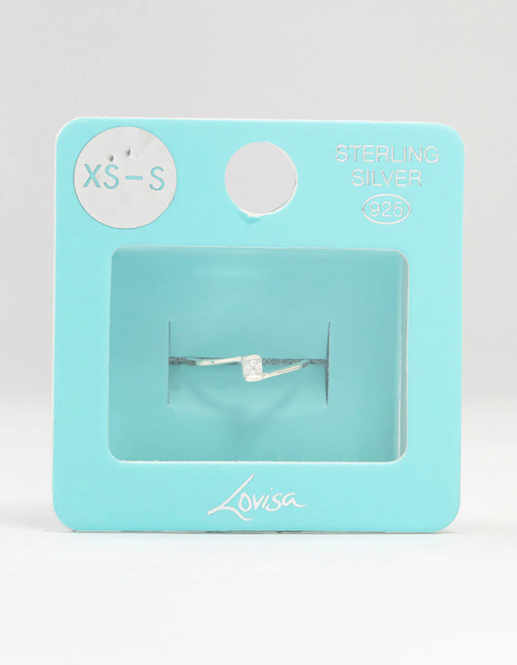 Sterling Silver Mini Square Cubic Zirconia Ring - Image 3