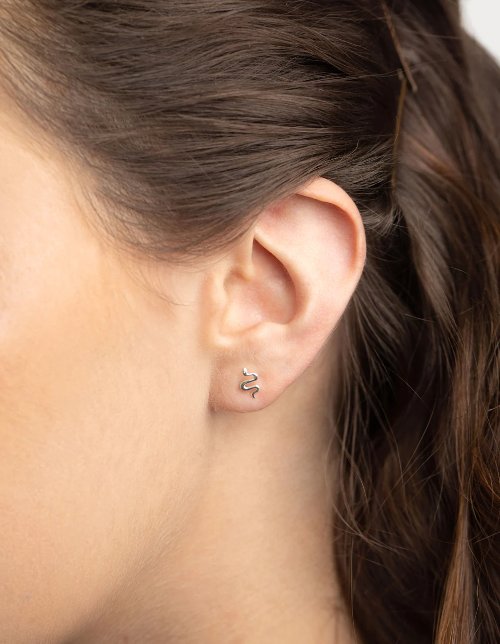Sterling Silver Snake Stud Earrings - Image 2