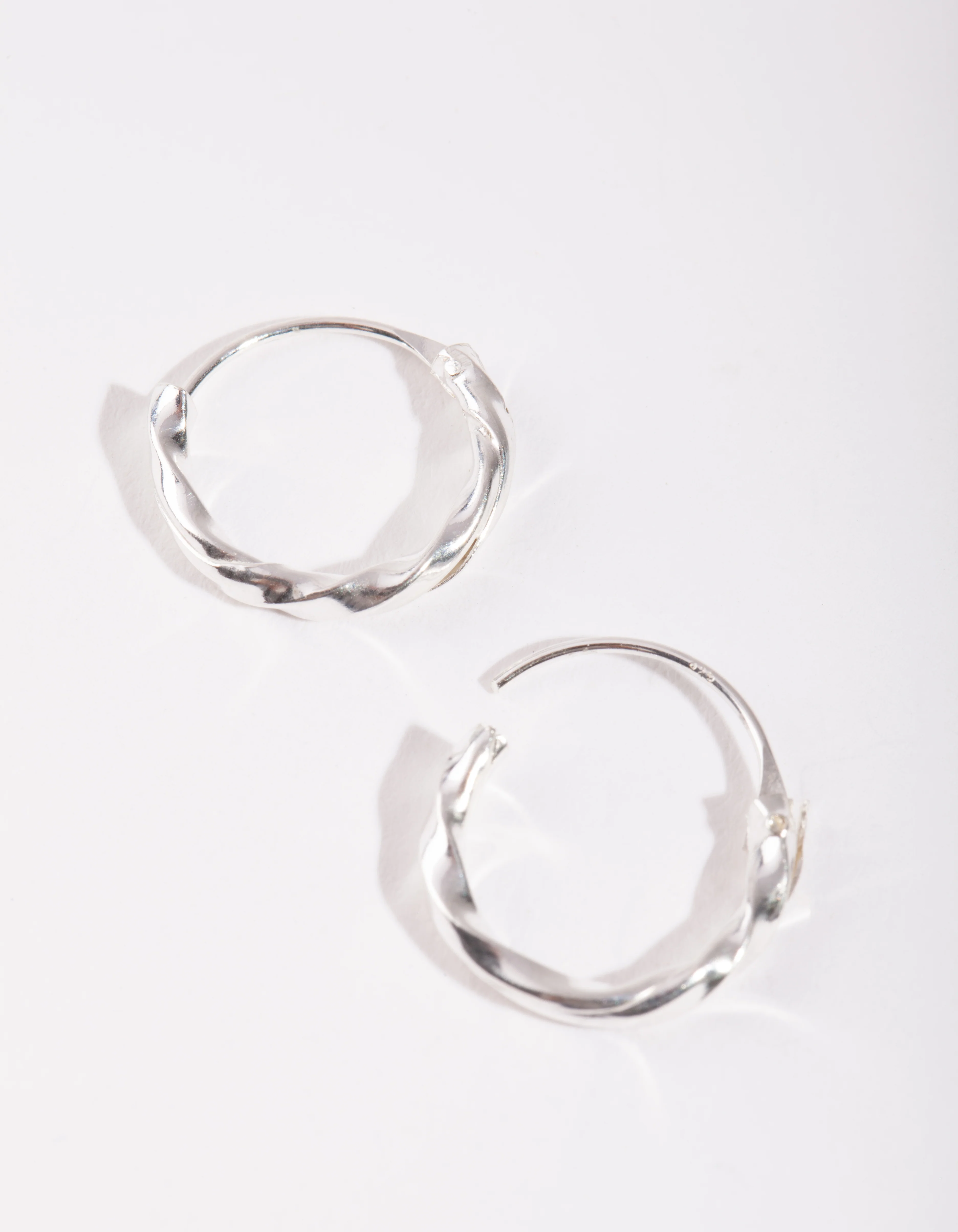 Sterling Silver Twist Hoop Earrings - Image 2