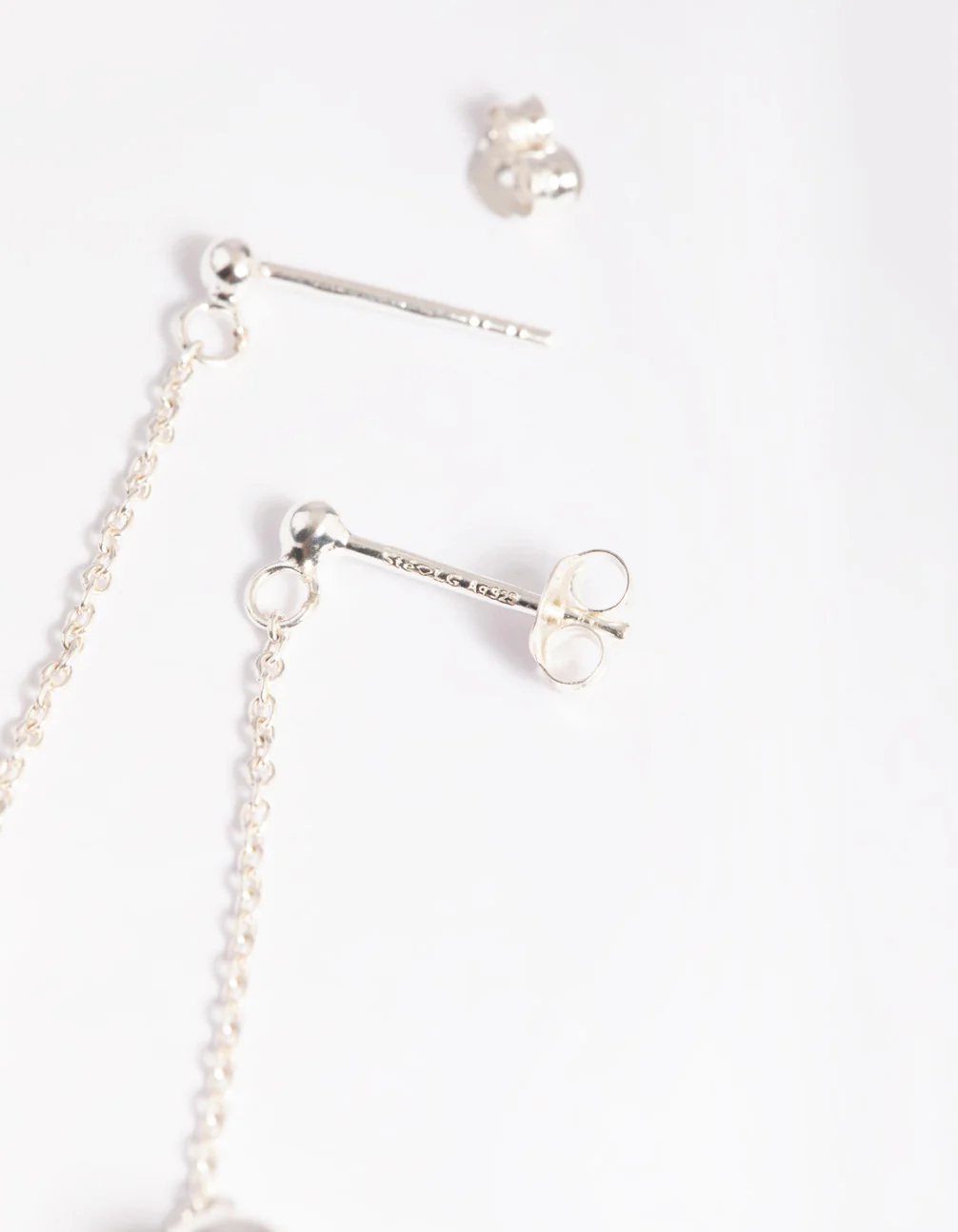Sterling Silver Ball & Chain Drop Earrings - Image 4