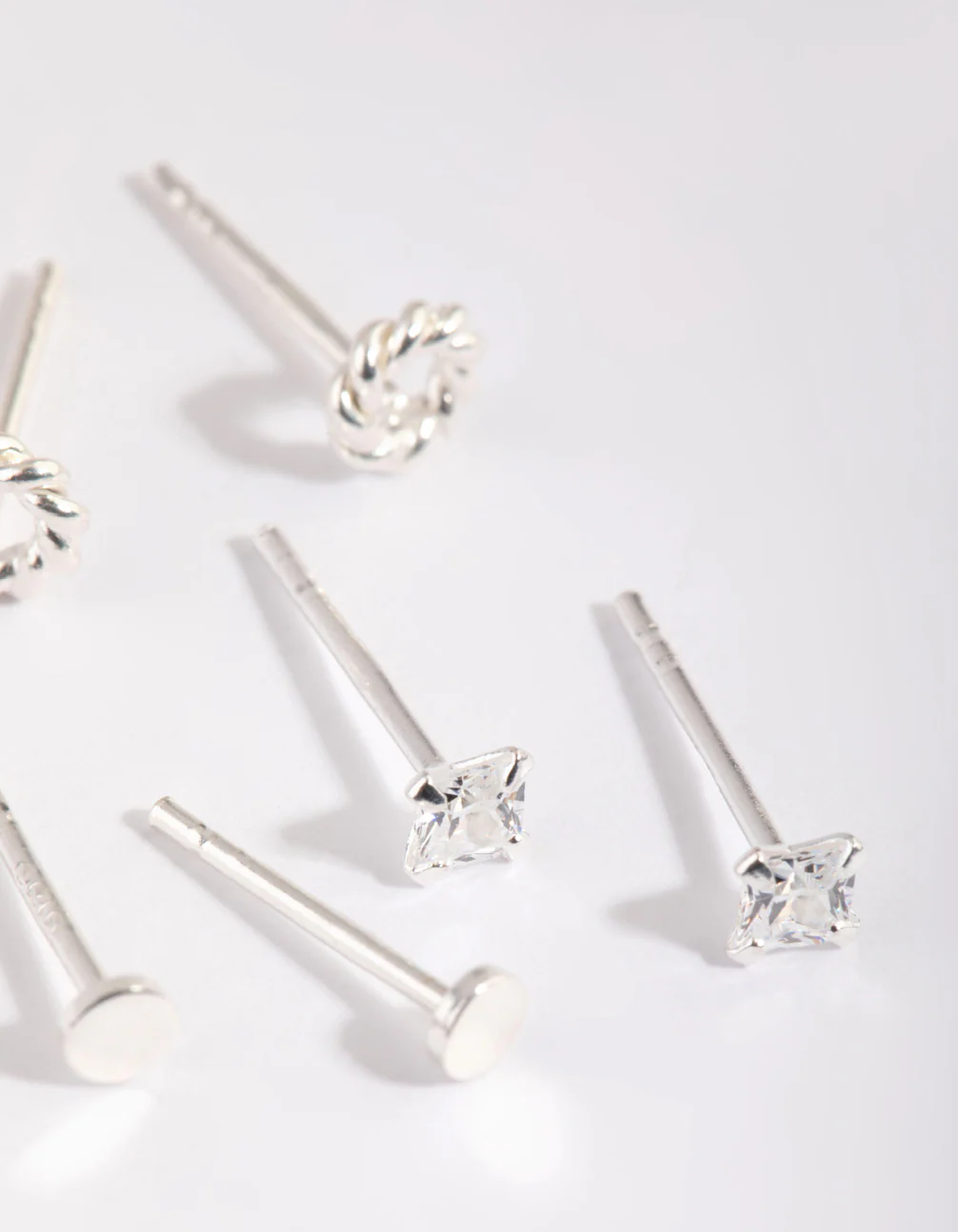Sterling Silver Knot Stud Earring Pack - Image 3