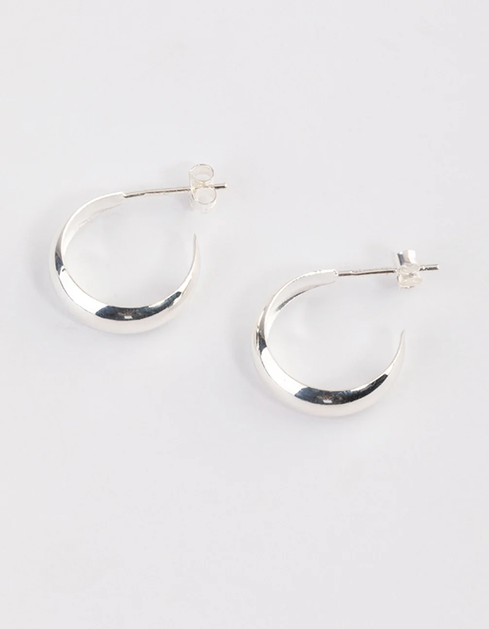 Sterling Silver Bevelled Polish Hoop Earrings