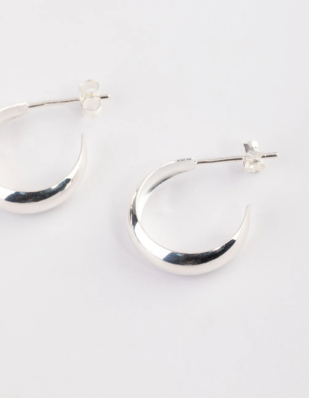 Sterling Silver Bevelled Polish Hoop Earrings - Image 3