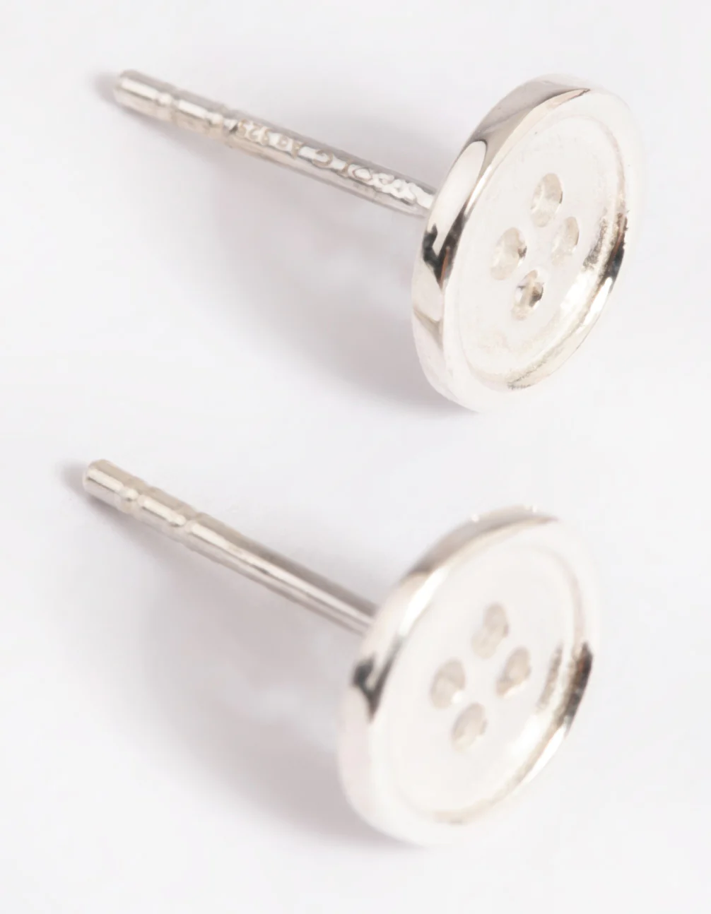 Sterling Silver Button Stud Earrings - Image 3