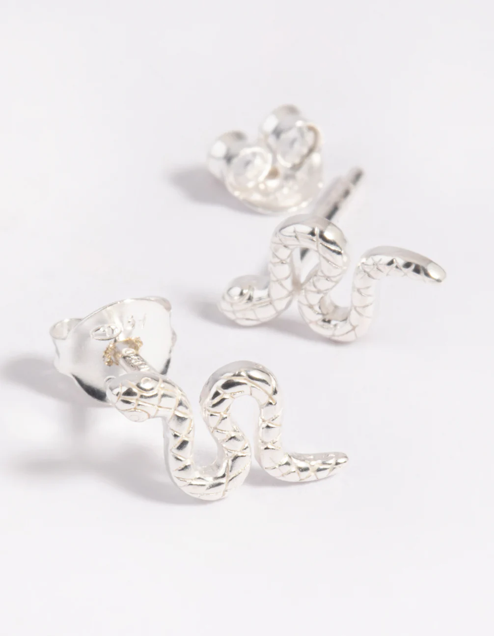 Sterling Silver Snake Stud Earrings