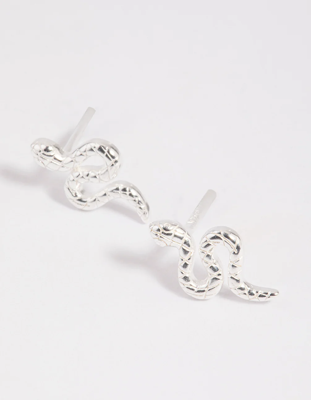 Sterling Silver Snake Stud Earrings - Image 3