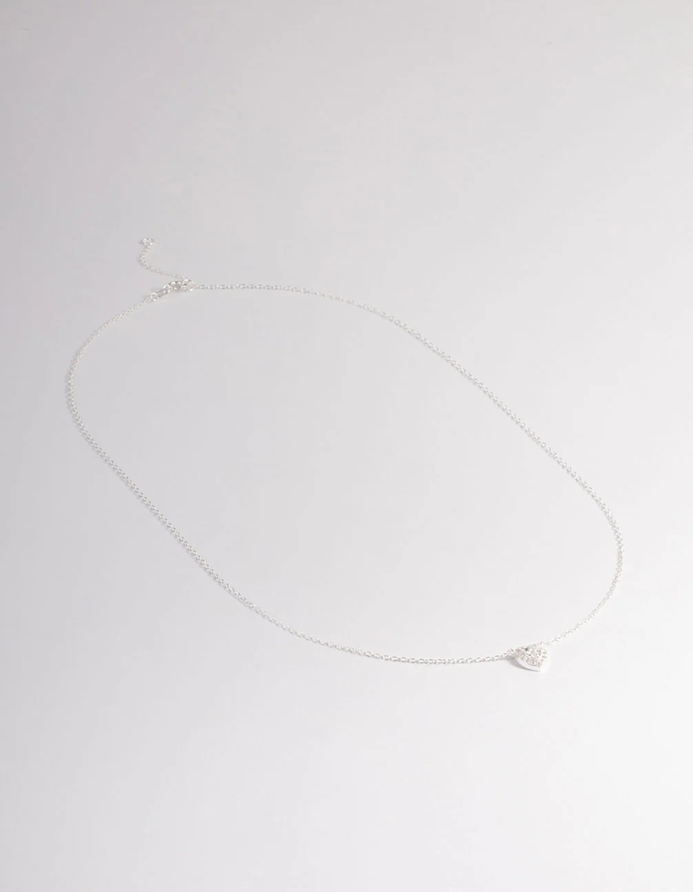 Sterling Silver Cubic Zirconia Halo Heart Pendant Necklace - Image 2