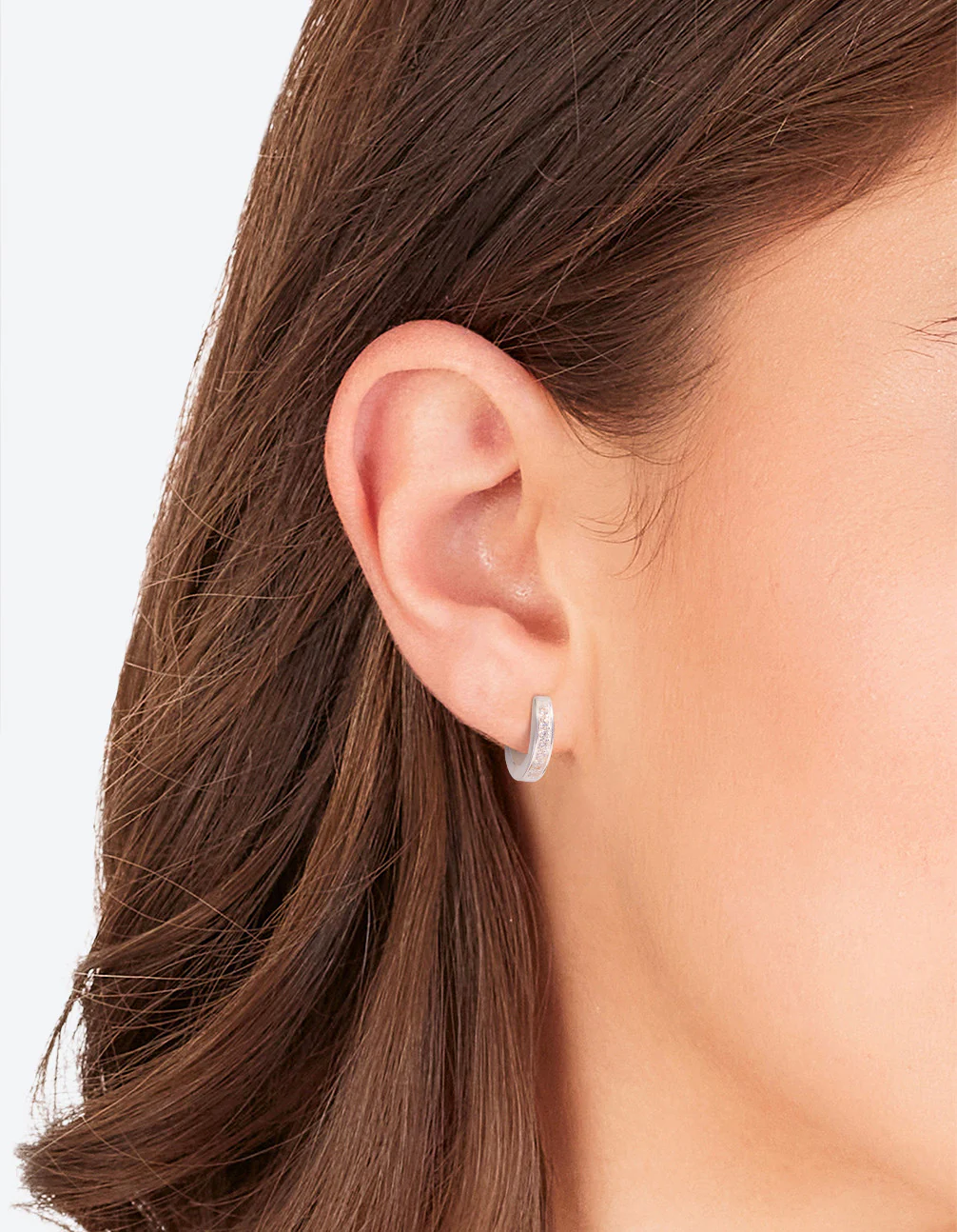 Sterling Silver Cubic Zirconia Huggie Earrings - Image 2