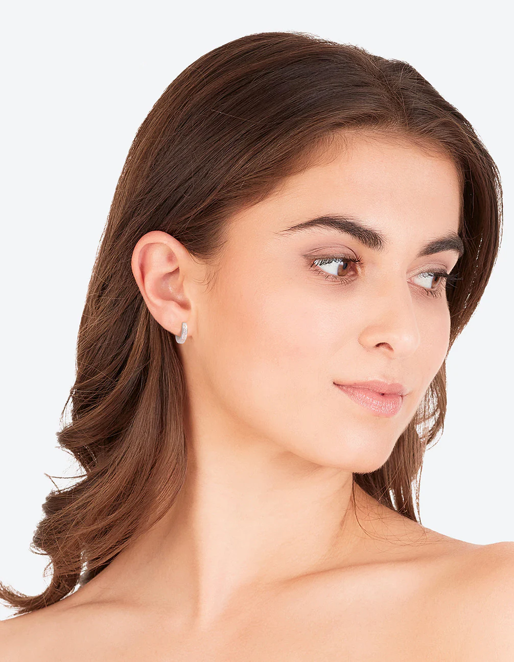 Sterling Silver Cubic Zirconia Huggie Earrings - Image 3