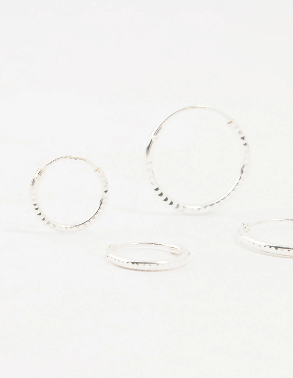 Sterling Silver Graduated Mini Hoop Pack - Image 2