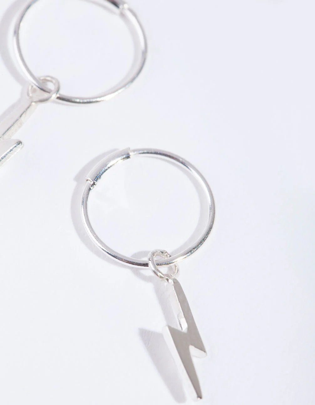 Sterling Silver Lightning Bolt Earrings - Image 2