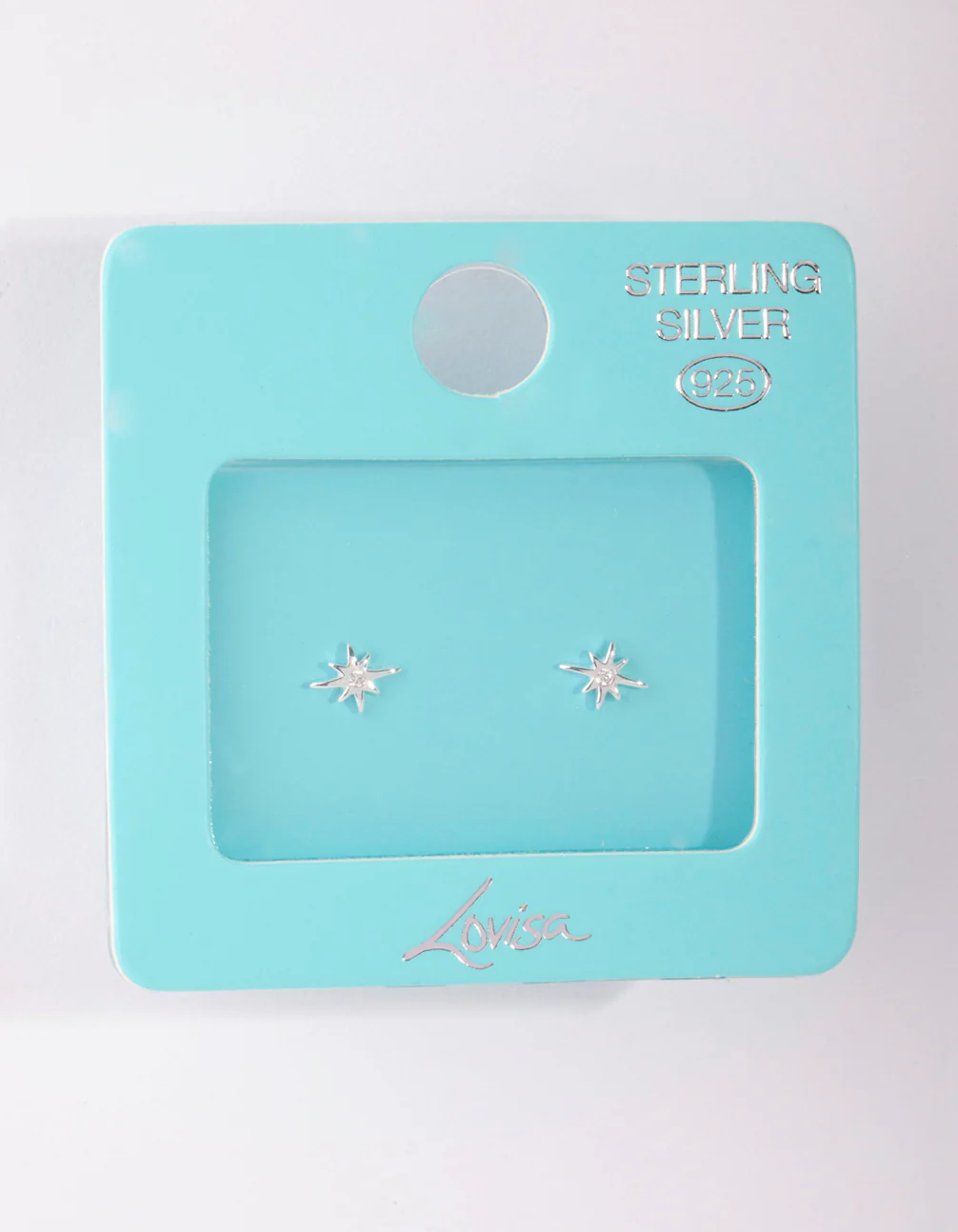 Sterling Silver Diamante Starburst Stud Earrings - Image 3