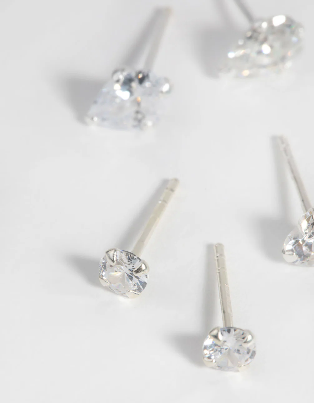 Sterling Silver & Cubic Zirconia Stud Earring Pack - Image 3