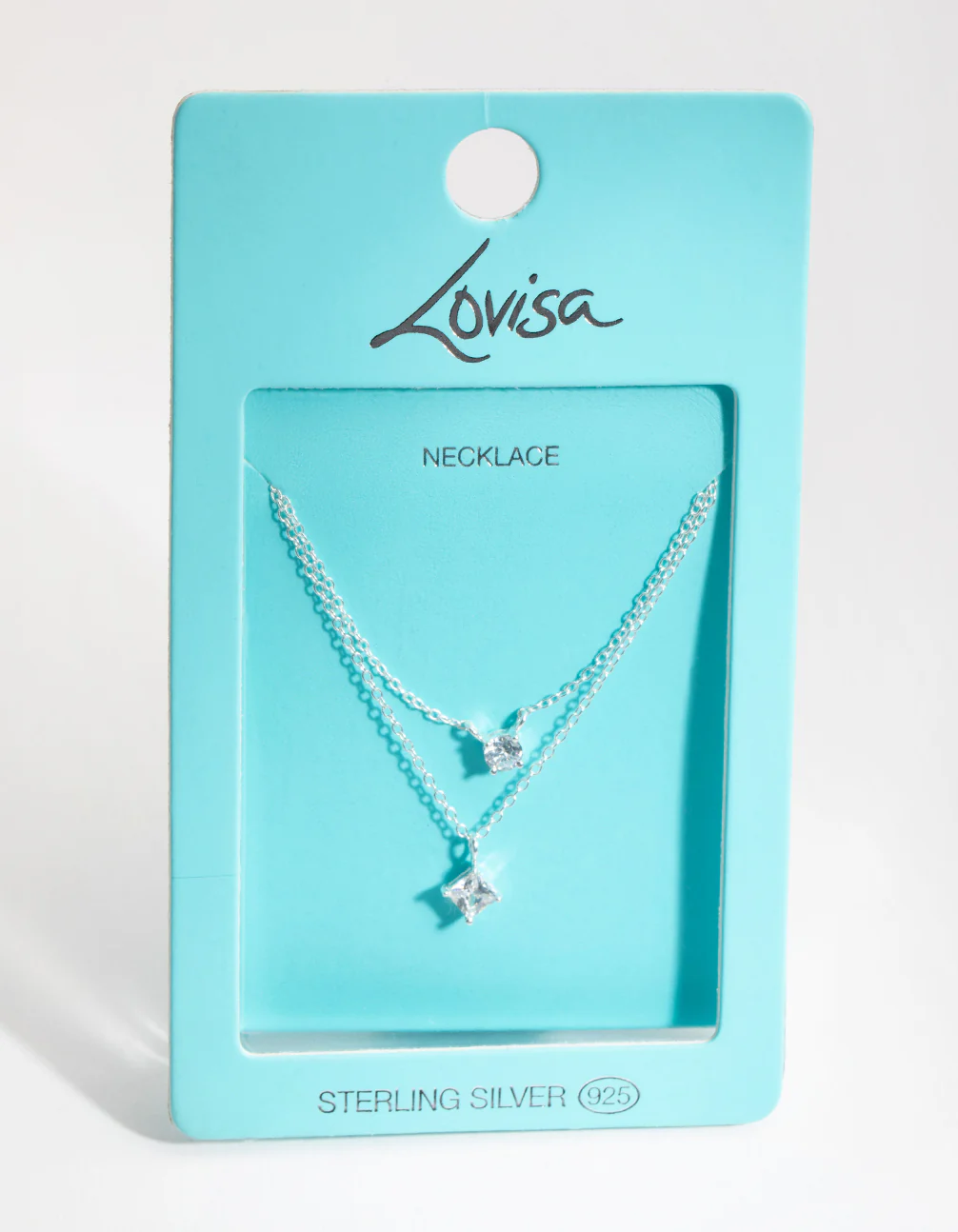Sterling Silver Mixed Cubic Zirconia Layered Necklace - Image 3