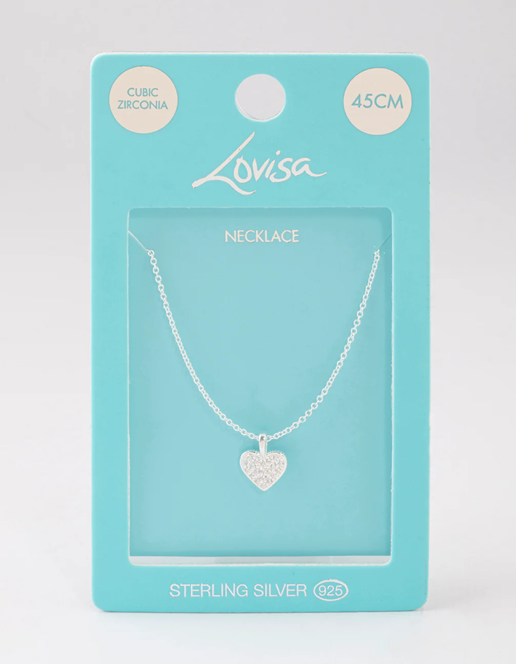 Sterling Silver Pave Cubic Zirconia Heart Necklace - Image 4