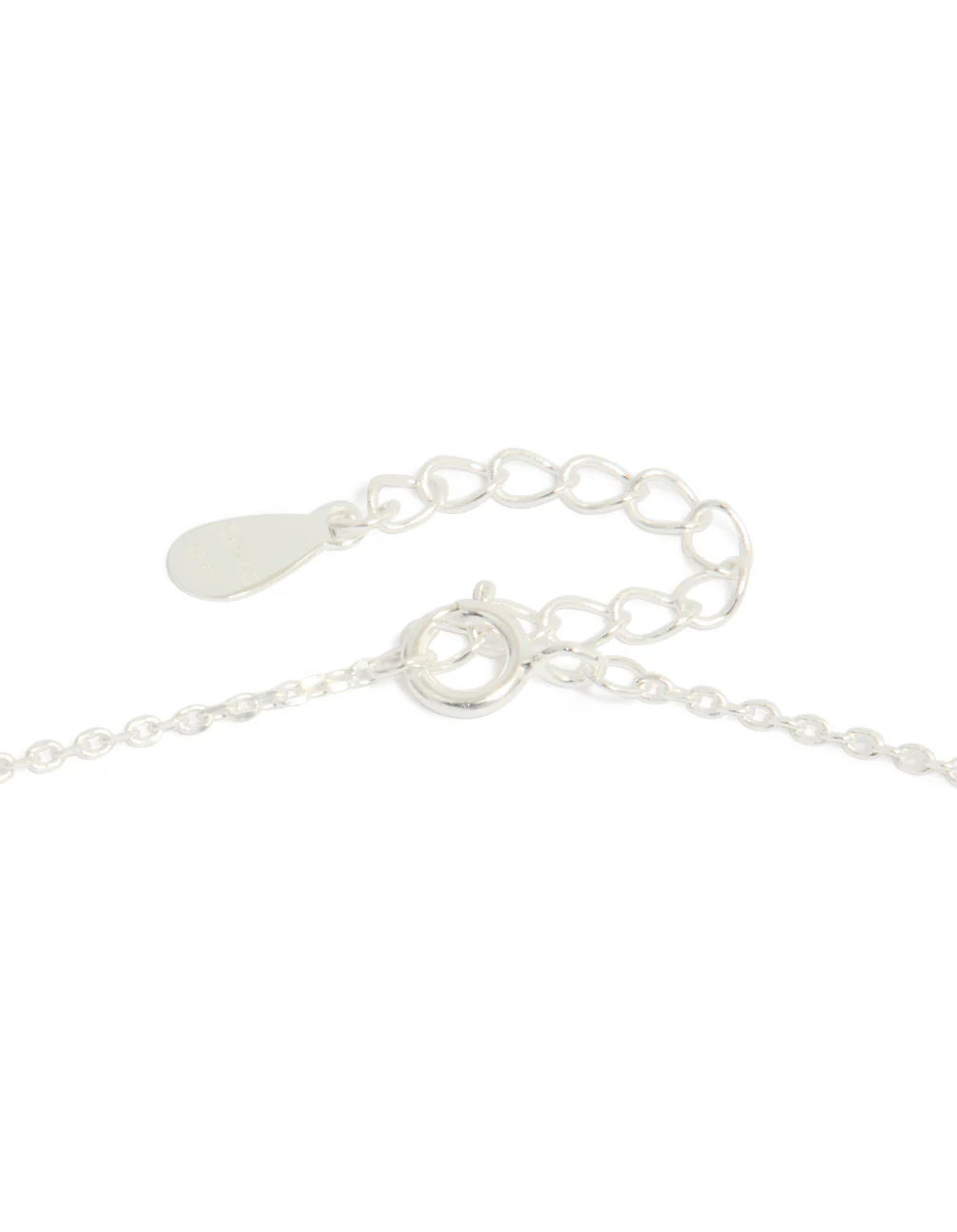 Sterling Silver Pave Link Hoop Pendant Necklace - Image 5