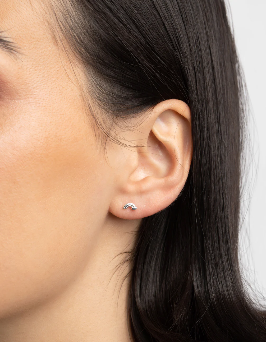 Sterling Silver Rainbow Stud Earrings - Image 2