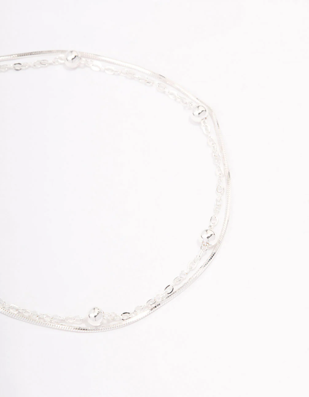 Sterling Silver Snake Chain Ball Bracelet - Image 2