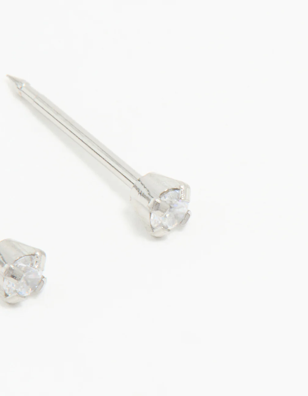 Surgical Steel Cubic Zirconia Piercing Stud 2mm - Image 3