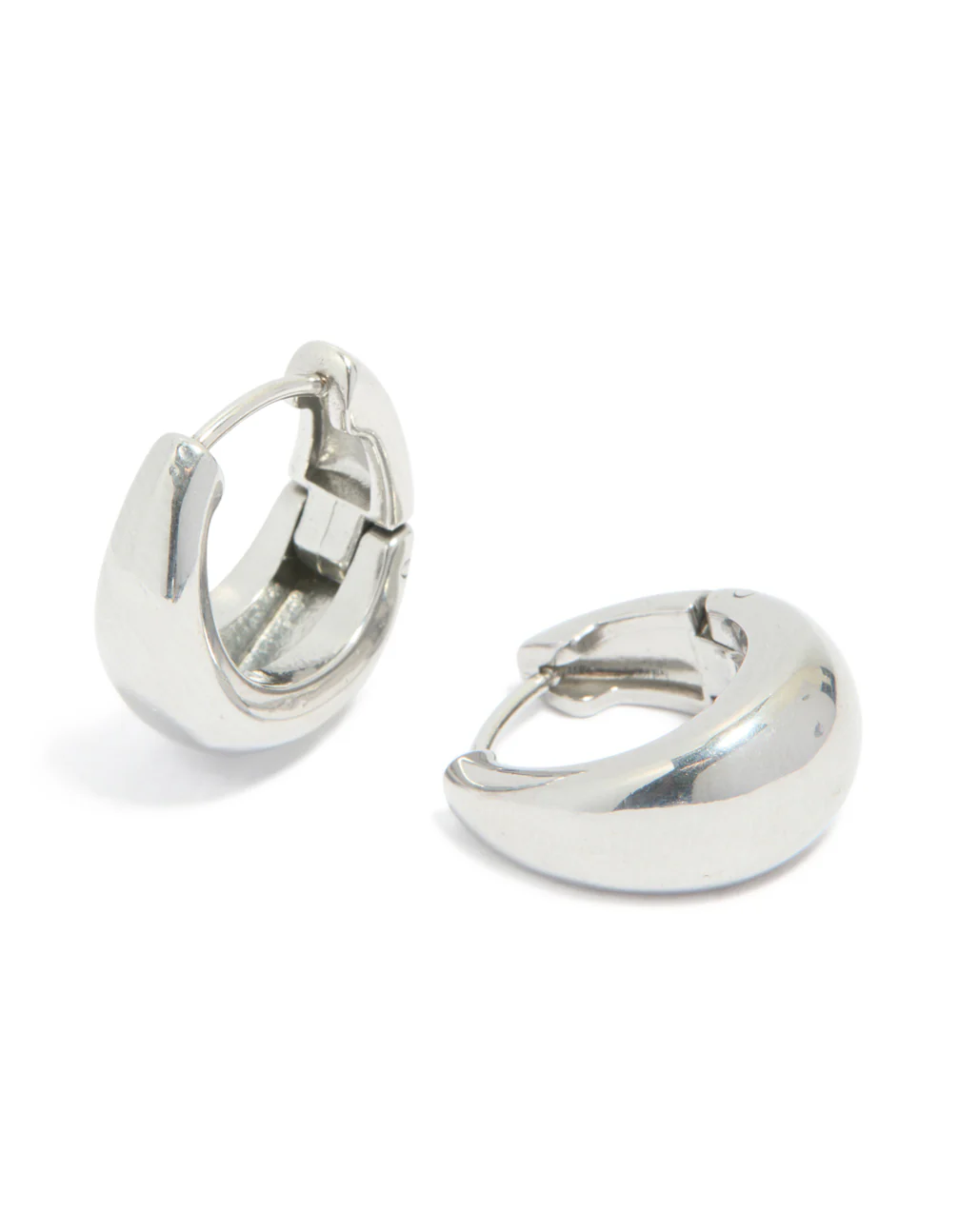 Surgical Steel Bold Oval Hoop Earrings - Image 2