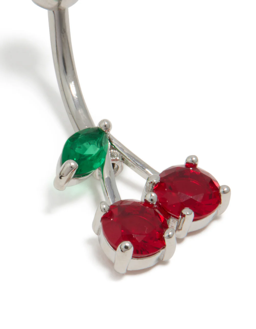 Surgical Steel Cubic Zirconia Cherry Belly Bar - Image 2