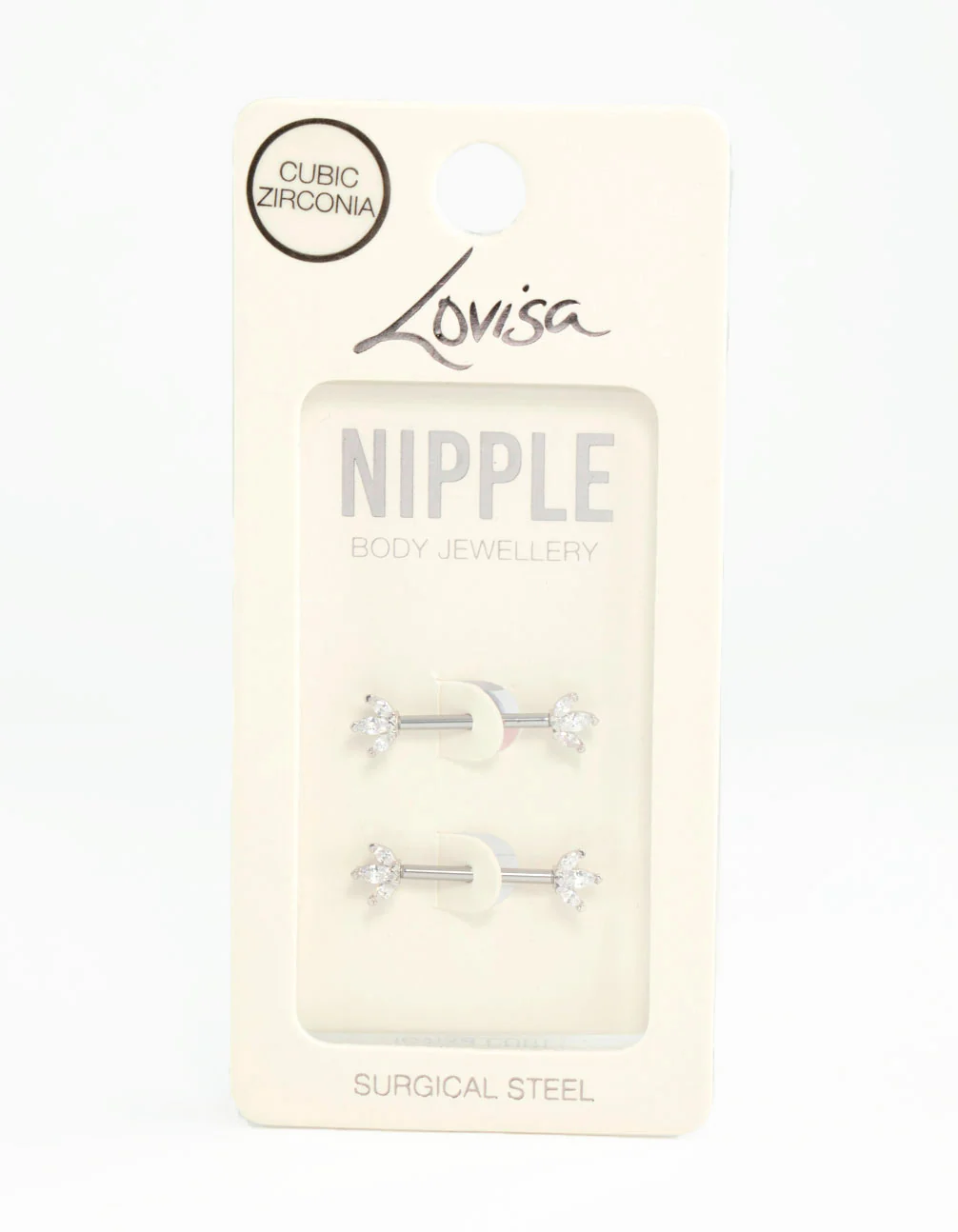 Surgical Steel Cubic Zirconia Fan Nipple Bars 2-Pack - Image 3