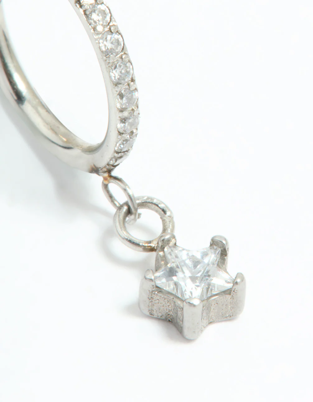 Surgical Steel Cubic Zirconia Micro Star Clicker Ring - Image 3