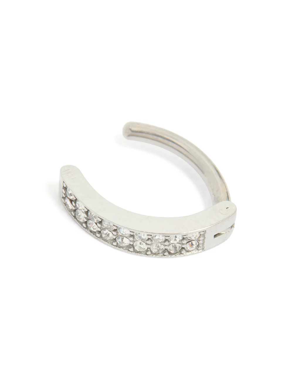 Surgical Steel Diamante Curved Cluster Belly Ring - Image 2