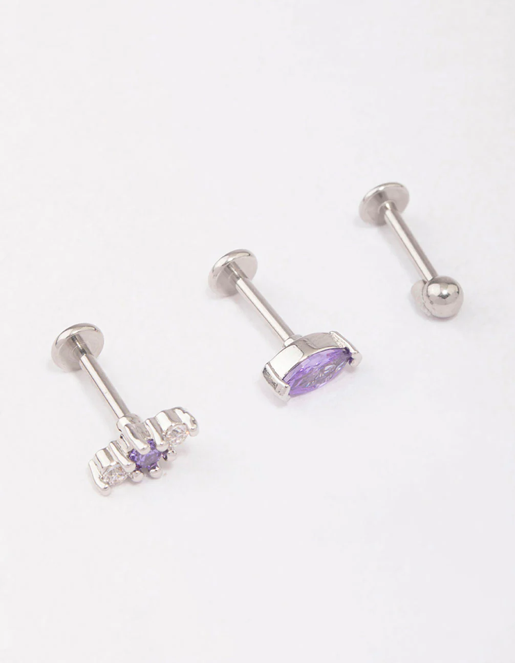 Surgical Steel Lilac Marquise Ball Flat Back 3-Pack - Image 2
