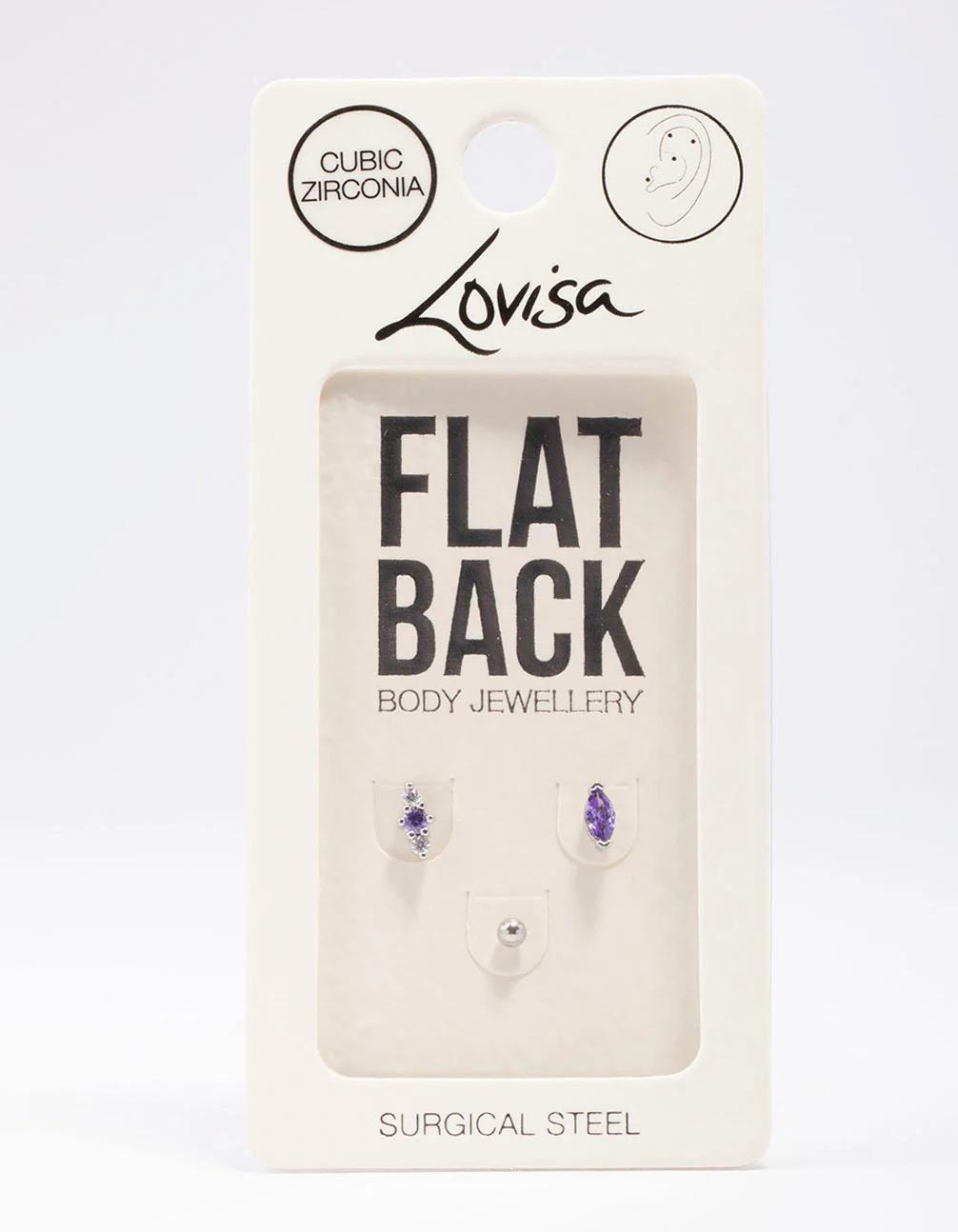 Surgical Steel Lilac Marquise Ball Flat Back 3-Pack - Image 3