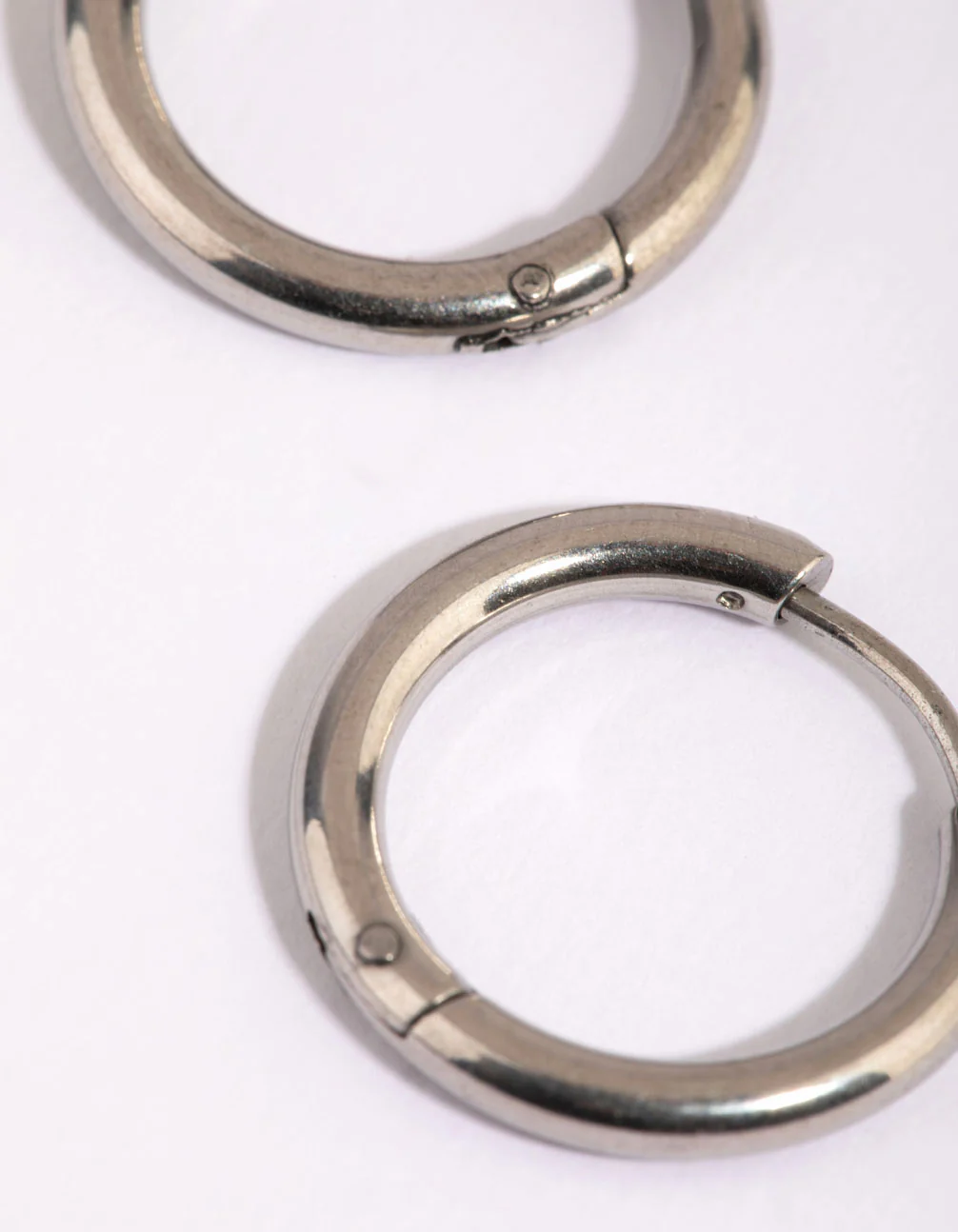 Surgical Steel Medium Huggie Hoop Earrings - Image 3
