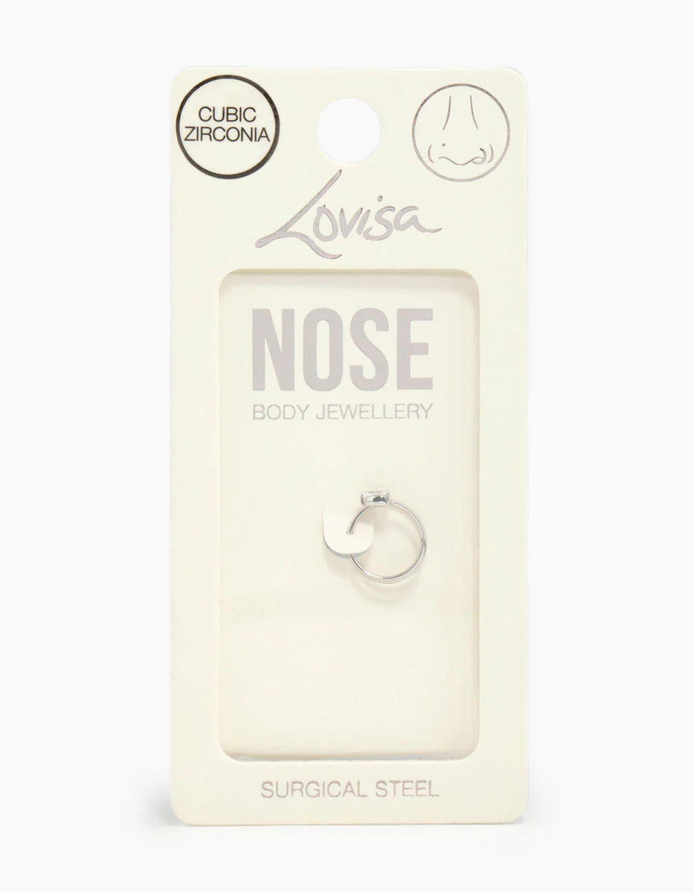 Surgical Steel Pear Cubic Zirconia Nose Spiral - Image 3