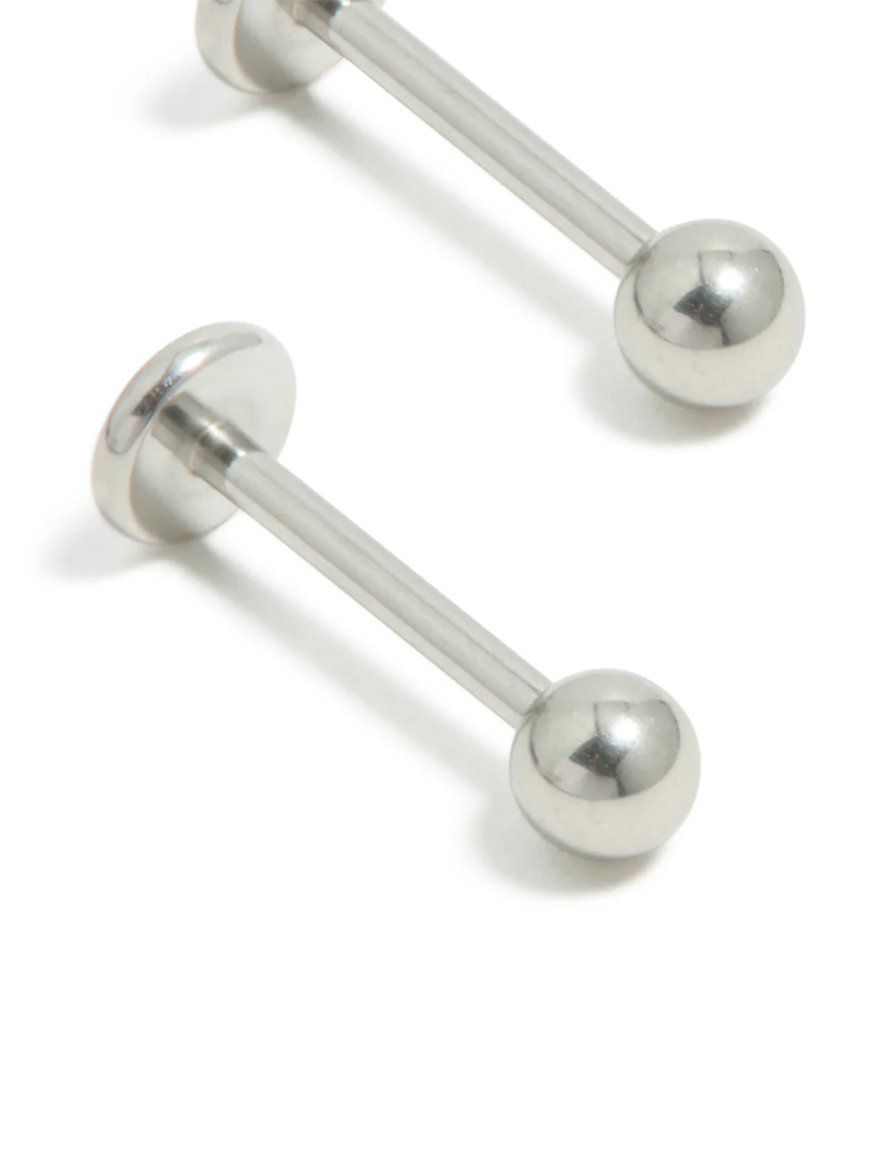 Surgical Steel Plain Ball Flat Back Earrings 2-Pack - Image 4