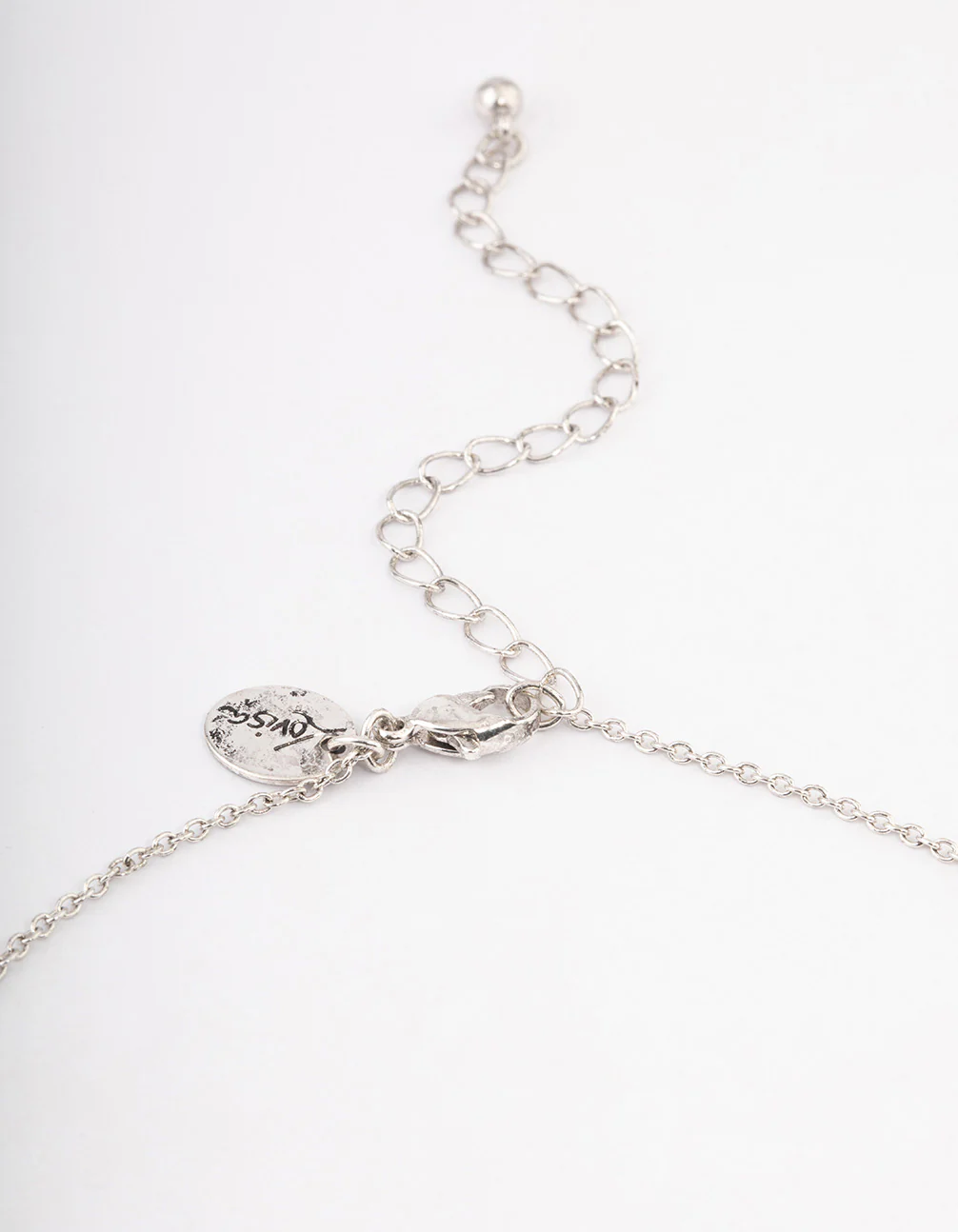 Burnish Silver Diamante Cross Sword Necklace - Image 3
