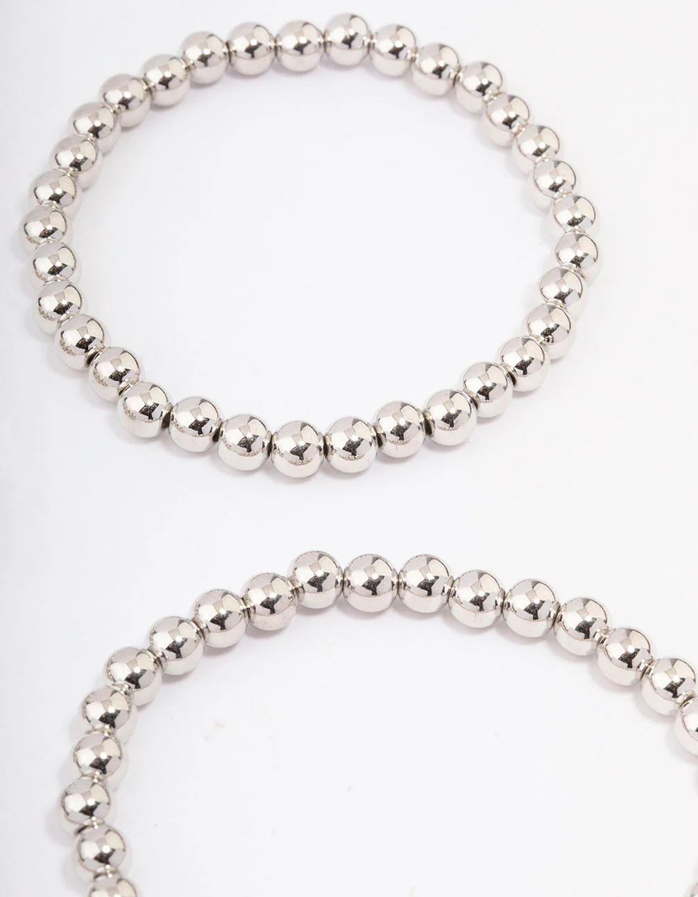 Silver Round Ball Stretch Bracelet 4-Pack - Image 2