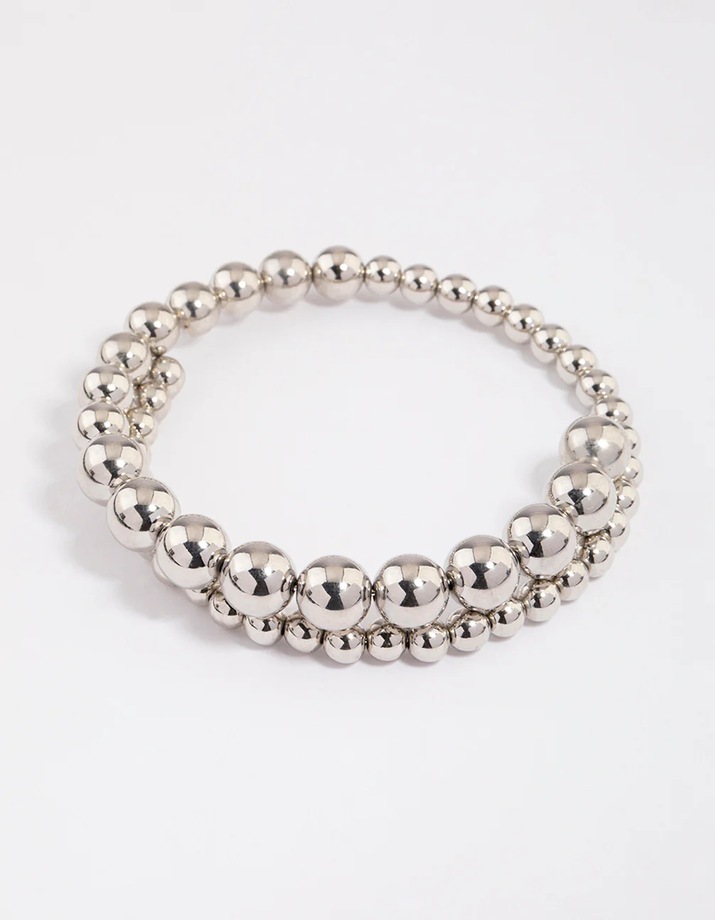 Silver Chunky Beaded Bracelet - Image 2