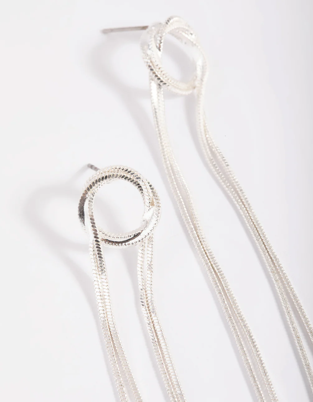 Silver Looped Drop Earrings - Image 3