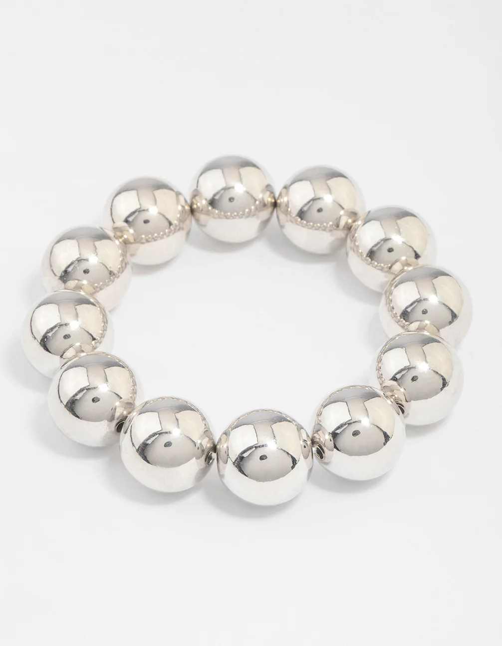 Silver Round Ball Stretch Bracelet