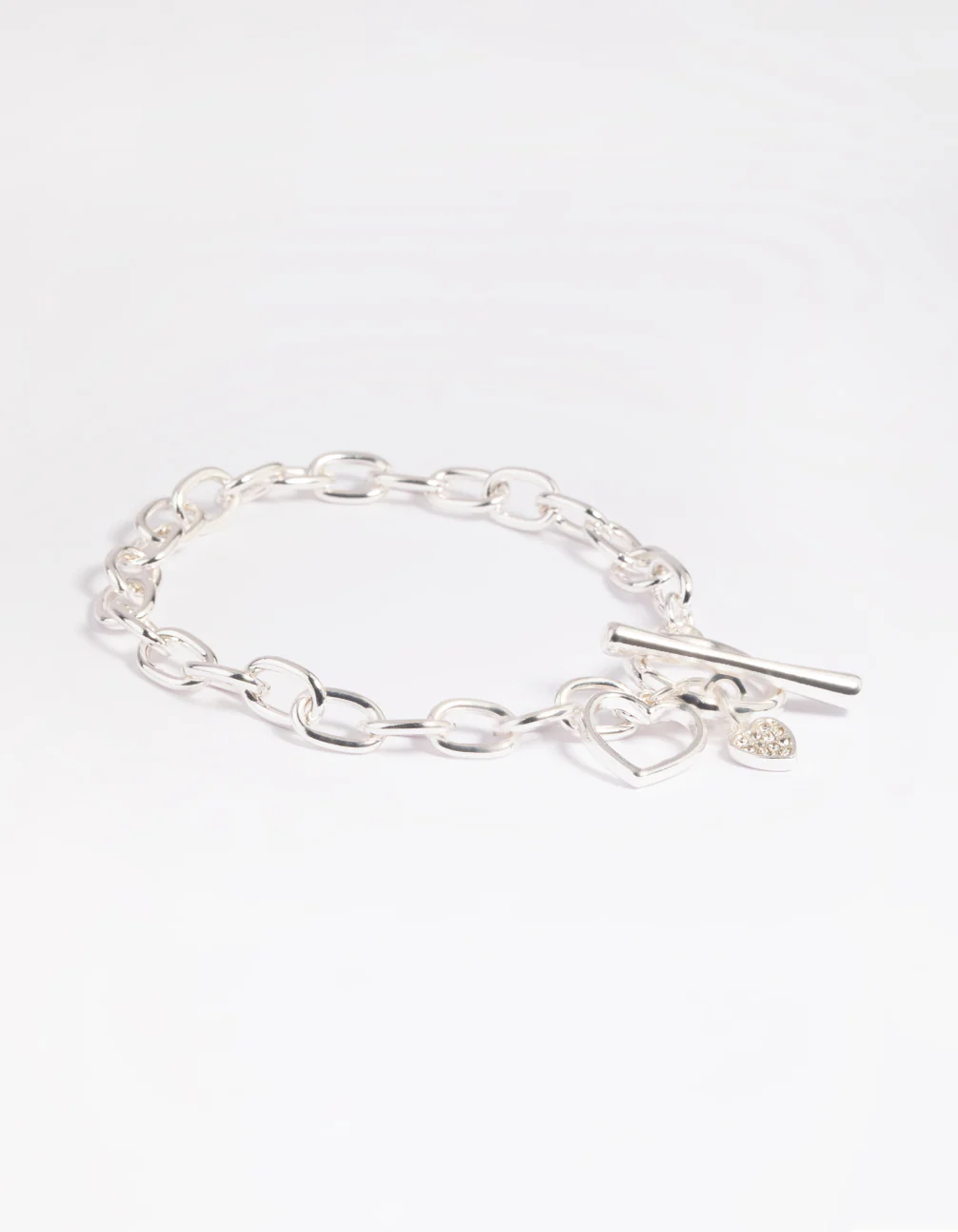 Silver Heart Fob Bracelet - Image 3