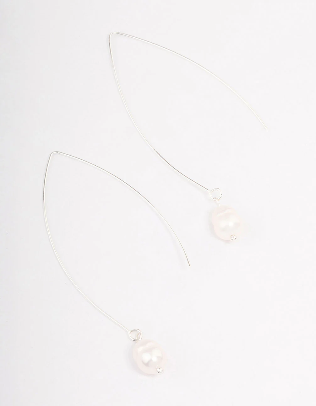 Silver Fine Pearl Drop Earrings