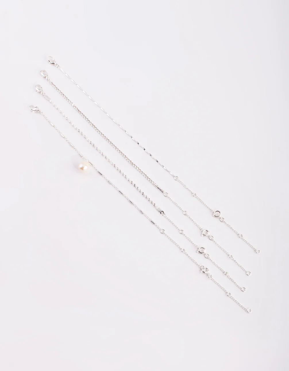 Silver Pearl Bracelet & Anklet Set - Image 2