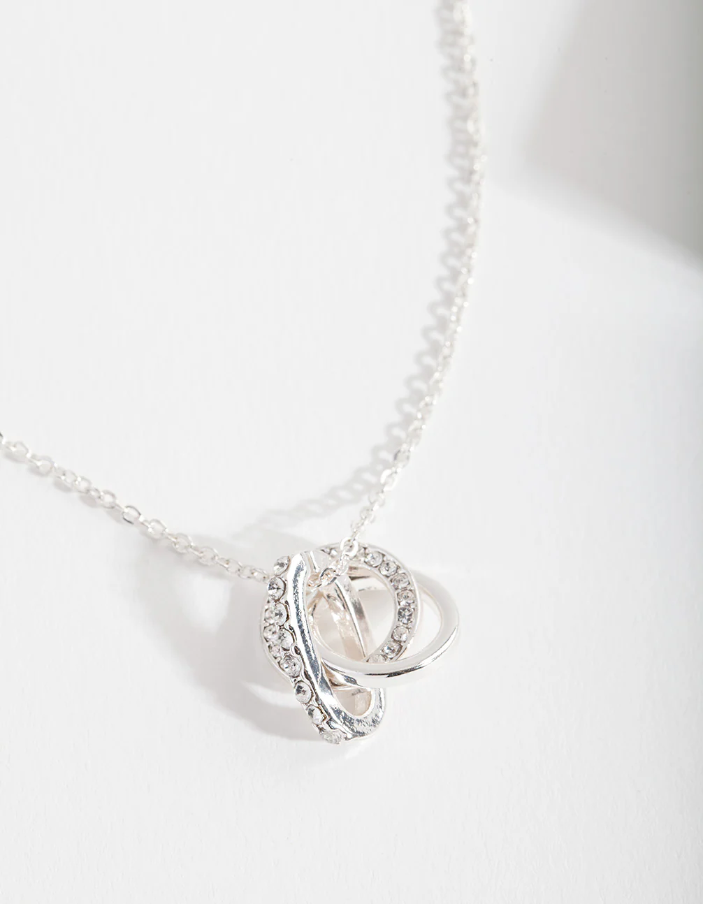 Silver Diamond Simulant Link Necklace - Image 3