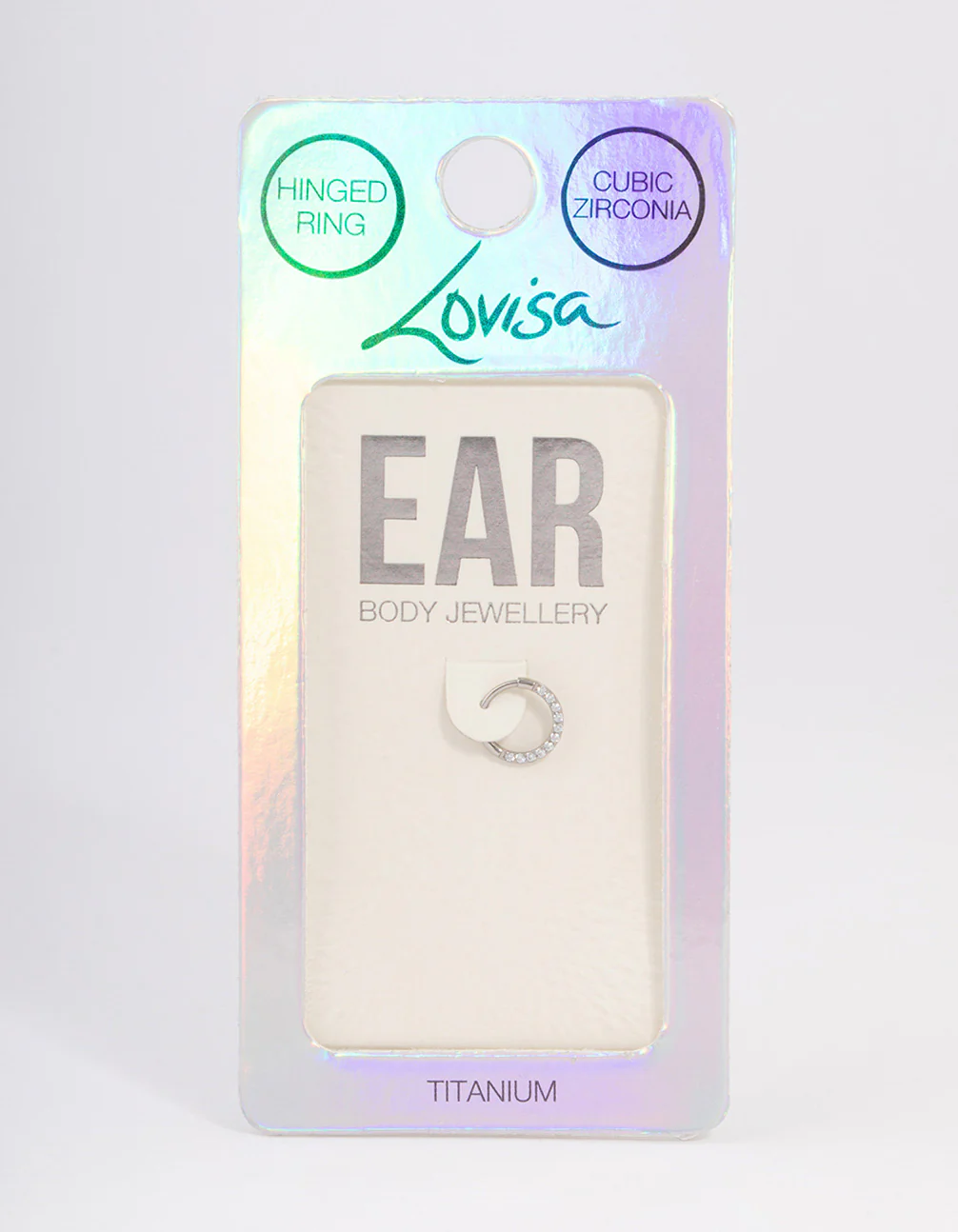 Titanium Cubic Zirconia Clicker Earring 7mm