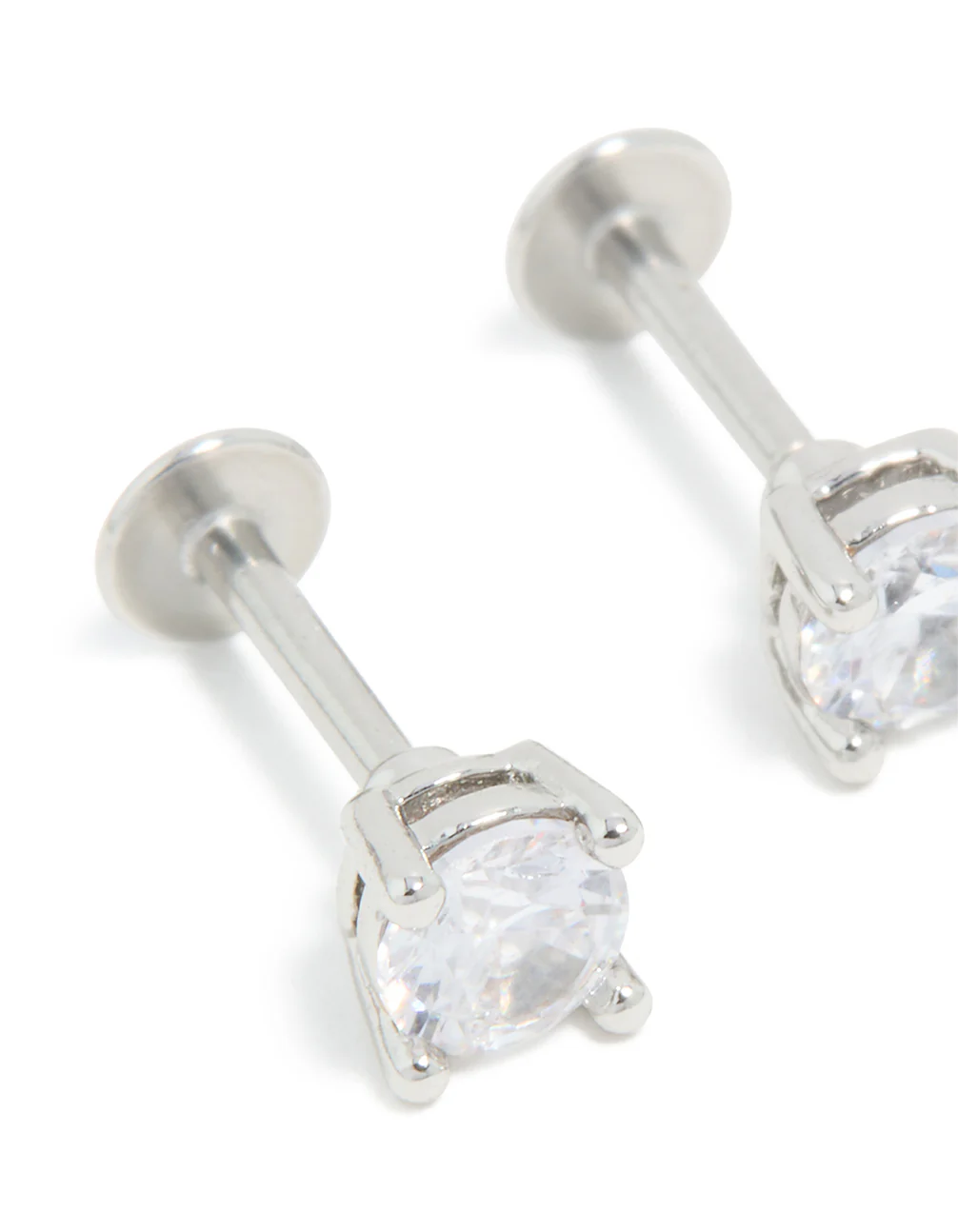 Titanium 4mm Cubic Zirconia Flat Back Studs - Image 3