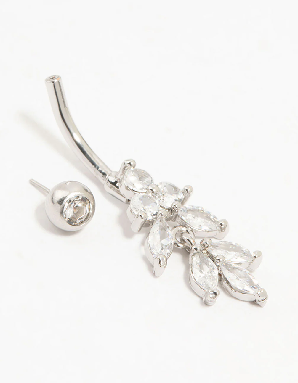Titanium Marquise Diamante Drop Belly Bar - Image 2
